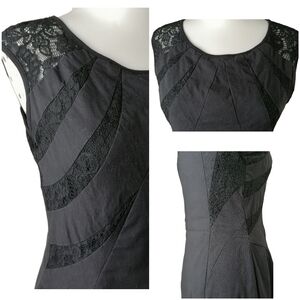🐝 vintage black crew neckline sleeveless fitted dress by vero moda